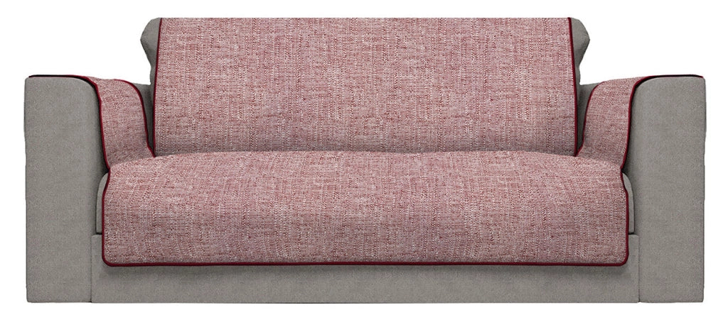 Copridivano con Copri Braccioli Seduta 60 cm in Poliestere Bordeaux