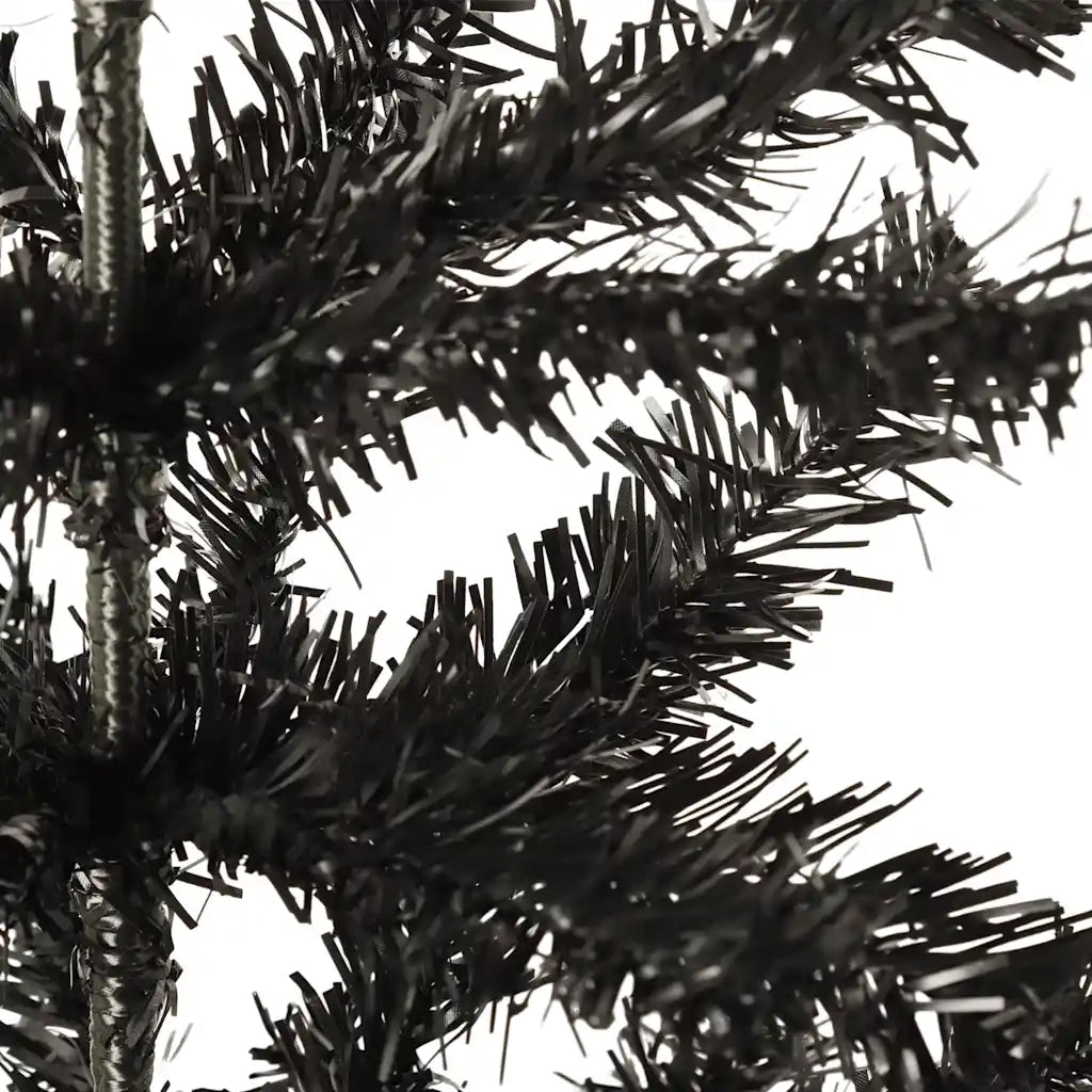 Albero di Natale Sottile-Albero Natalizio-Decorazioni natalizie Nero 150 cm