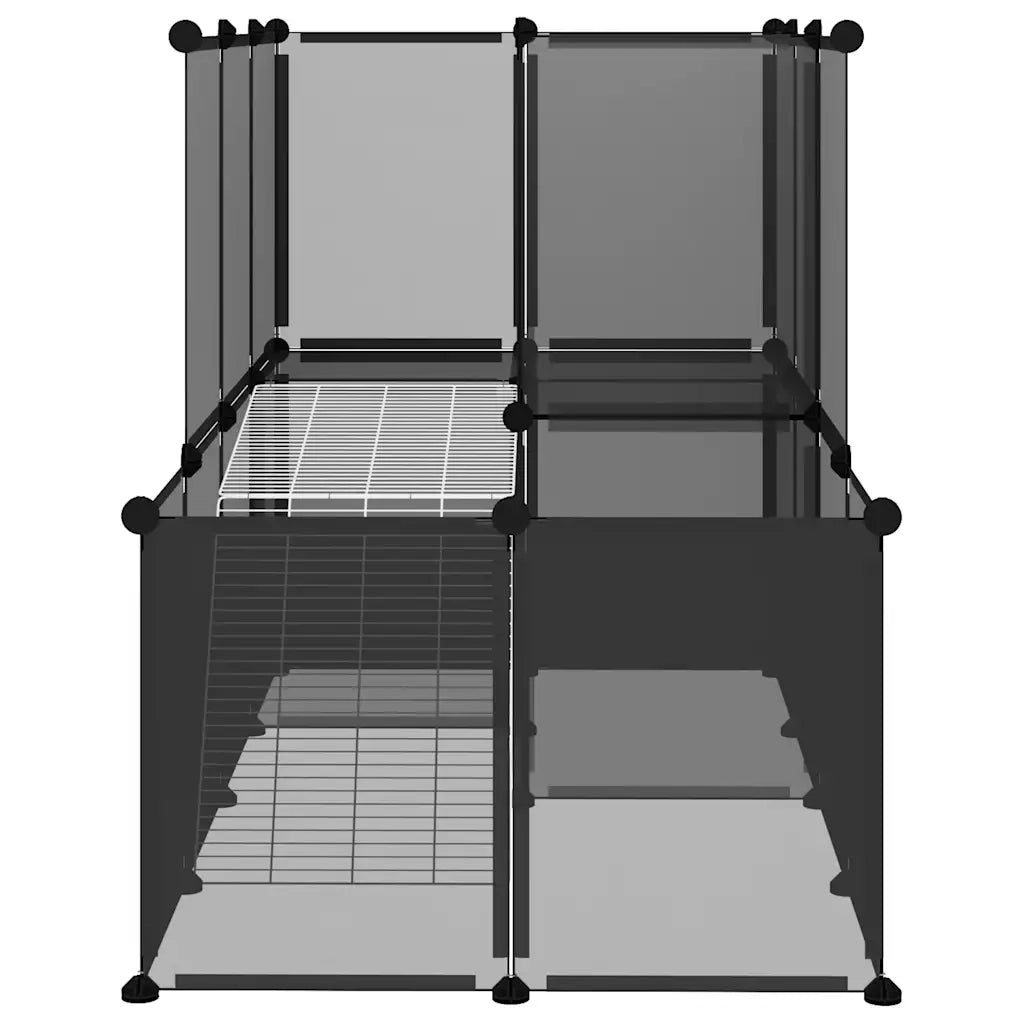 Gabbia per Piccoli Animali Nera 142x74x93 cm in PP e Acciaio cod mxl 48883