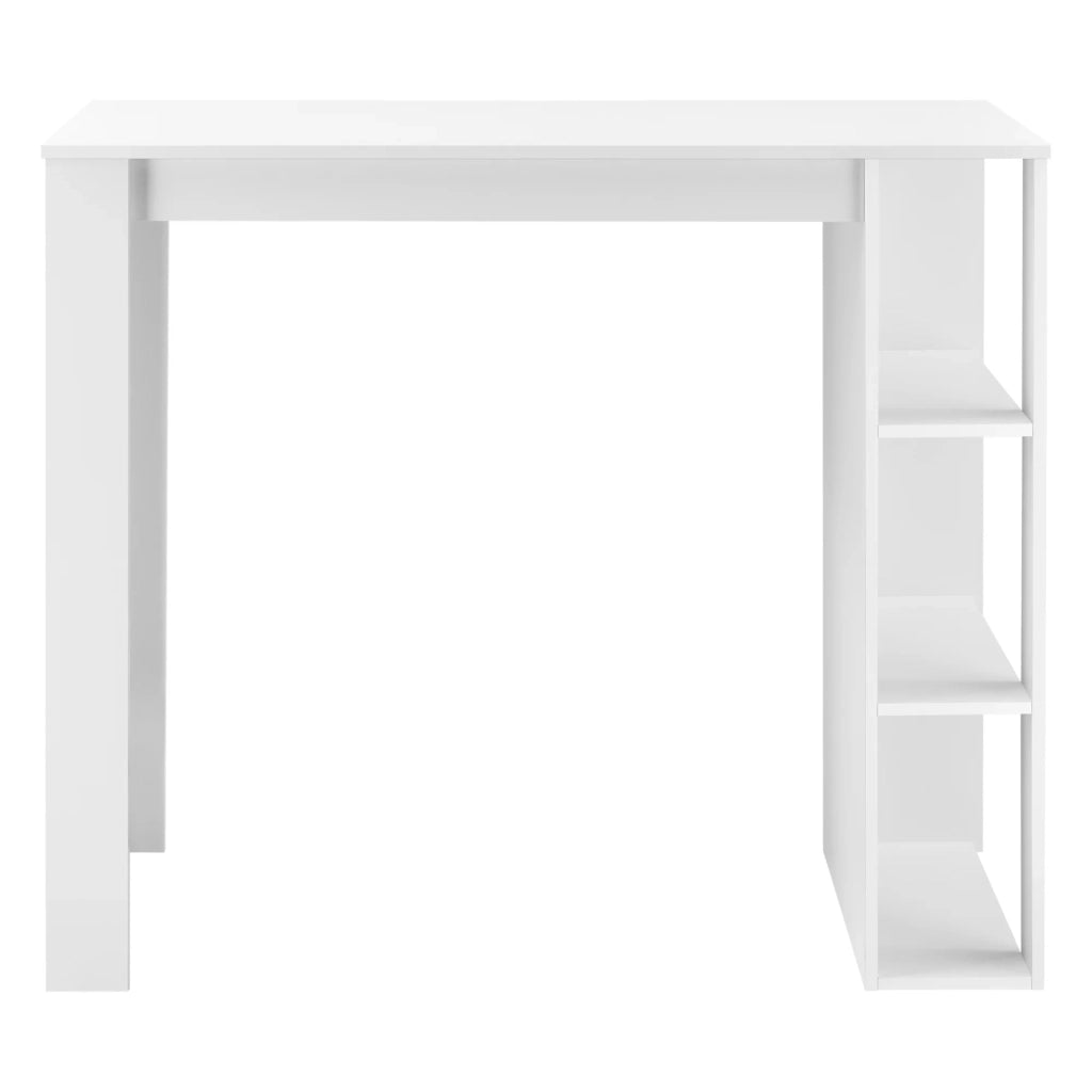 Tavolo da bar di design con superfici di appoggio tavolo da bistrot con 3 ripiani pannello di particelle 110 x 50 x 103 cm bianco 03_0006204