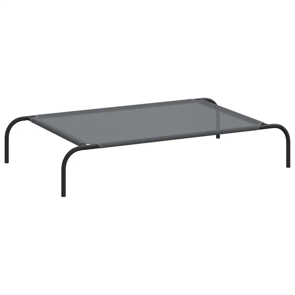 Cuccia per Cani Rialzata Grigia 110x65x20cm Textilene e Acciaio