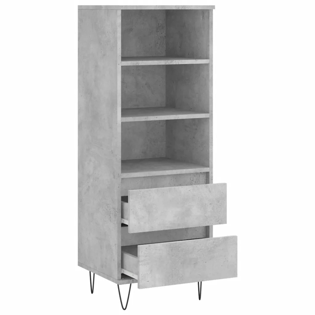 Credenza | Madia | Buffet da pranzo | Armadio da pranzo Grigio Cemento 40x36x110 cm in Legno Multistrato