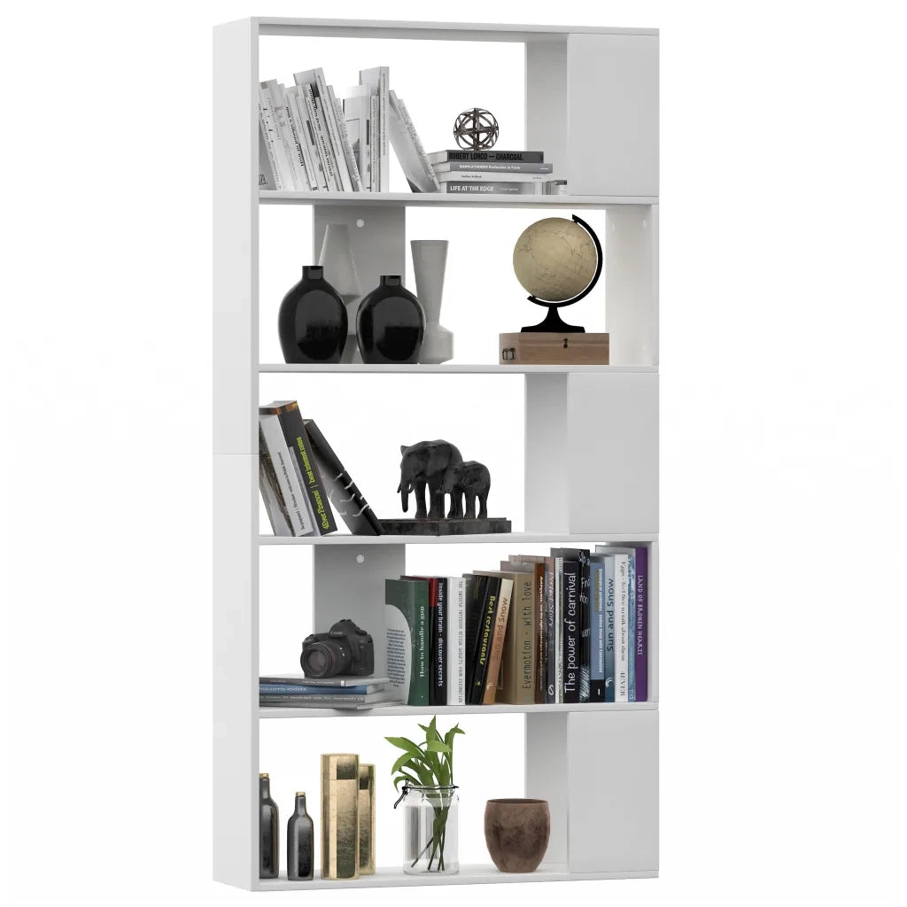 Libreria Divisorio-Scaffale per Libri-Mobile di Stoccaggio Bianco 80x24x159 cm in Legno Ingegnerizzato