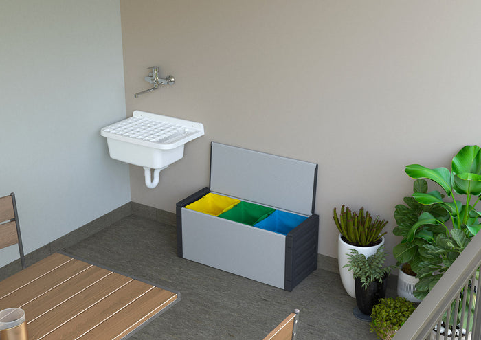 Pattumiera Cassapanca 85x34x38 cm con Sacchi per la  Differenziata