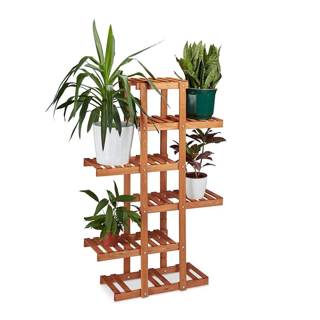 Mensola per fiori in legno porta piante a 5 ripiani marrone chiaro 2213013/3