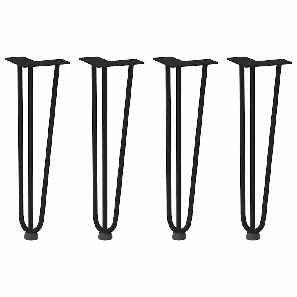 vidaXL Gambe a forcina per tavolino da caffè 4 pz nere 42 cm in acciaio massiccio