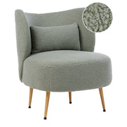 Poltrona da salotto con schienale curvo  boucle verde stile glam elegante soggiorno
