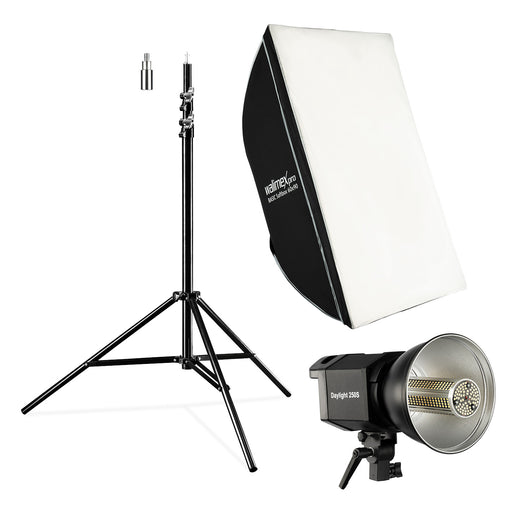 Set per studio fotografico Luce LED da 35 W, softbox da 90 x 60 cm, stativo per luci max 256 cm, temperatura di colore 5000 K, per fotografia