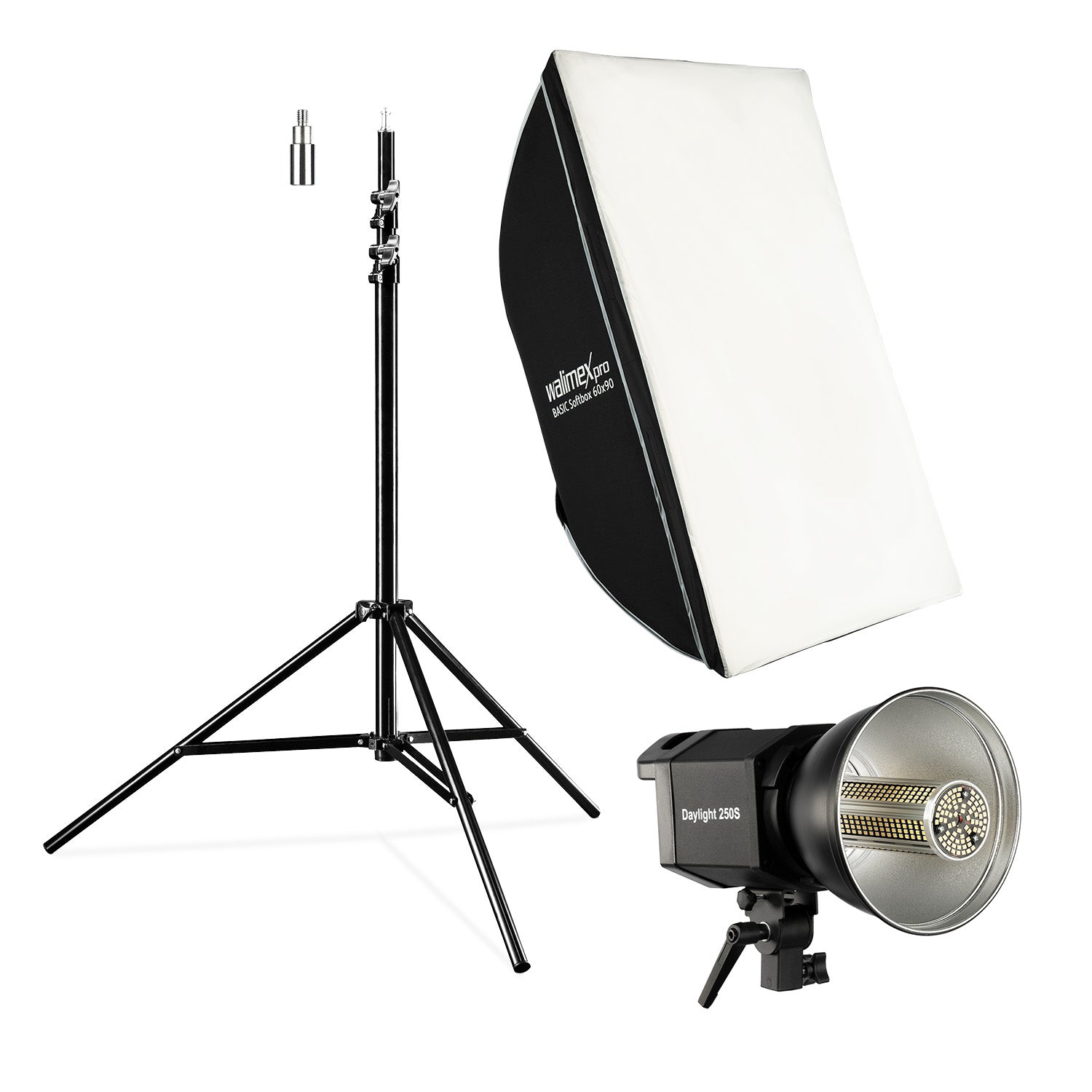 Set per studio fotografico Luce LED da 35 W, softbox da 90 x 60 cm, stativo per luci max 256 cm, temperatura di colore 5000 K, per fotografia