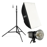 Set per studio fotografico Luce LED da 35 W, softbox da 90 x 60 cm, stativo per luci max 256 cm, temperatura di colore 5000 K, per fotografia