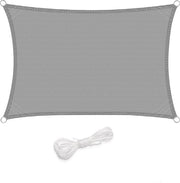 Ombrellone rettangolare 3 x 4 m ademend ombrello da sole in HDPE protegge contro vento sole e radiazioni UV per giardino terrazza campeggio grigio chiaro con set di fissaggio