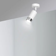 Faretto Orientabile 1 Luce Ragnar A Cilindro In Acciaio Bianco E Cromo