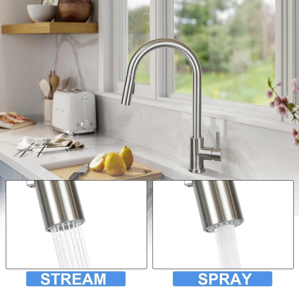 ZMH Miscelatore in acciaio inox con doccia estraibile e rotazione a 360°