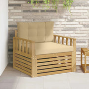 Divano da esterno-Divano da Giardino Poliestere Bianco e beige 100210