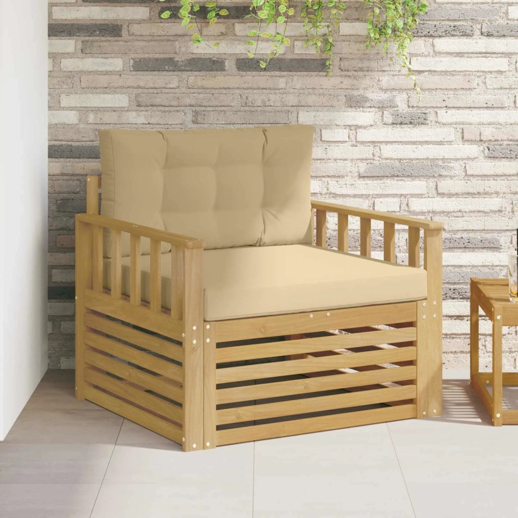Divano da esterno-Divano da Giardino Poliestere Bianco e beige 100210