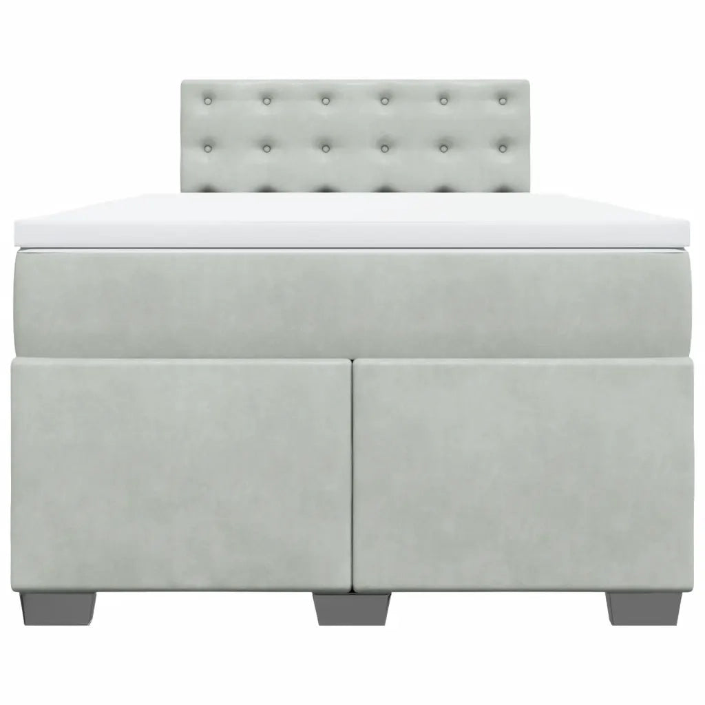 Giroletto a Molle con Materasso Grigio Chiaro 120x200cm Velluto 3286294