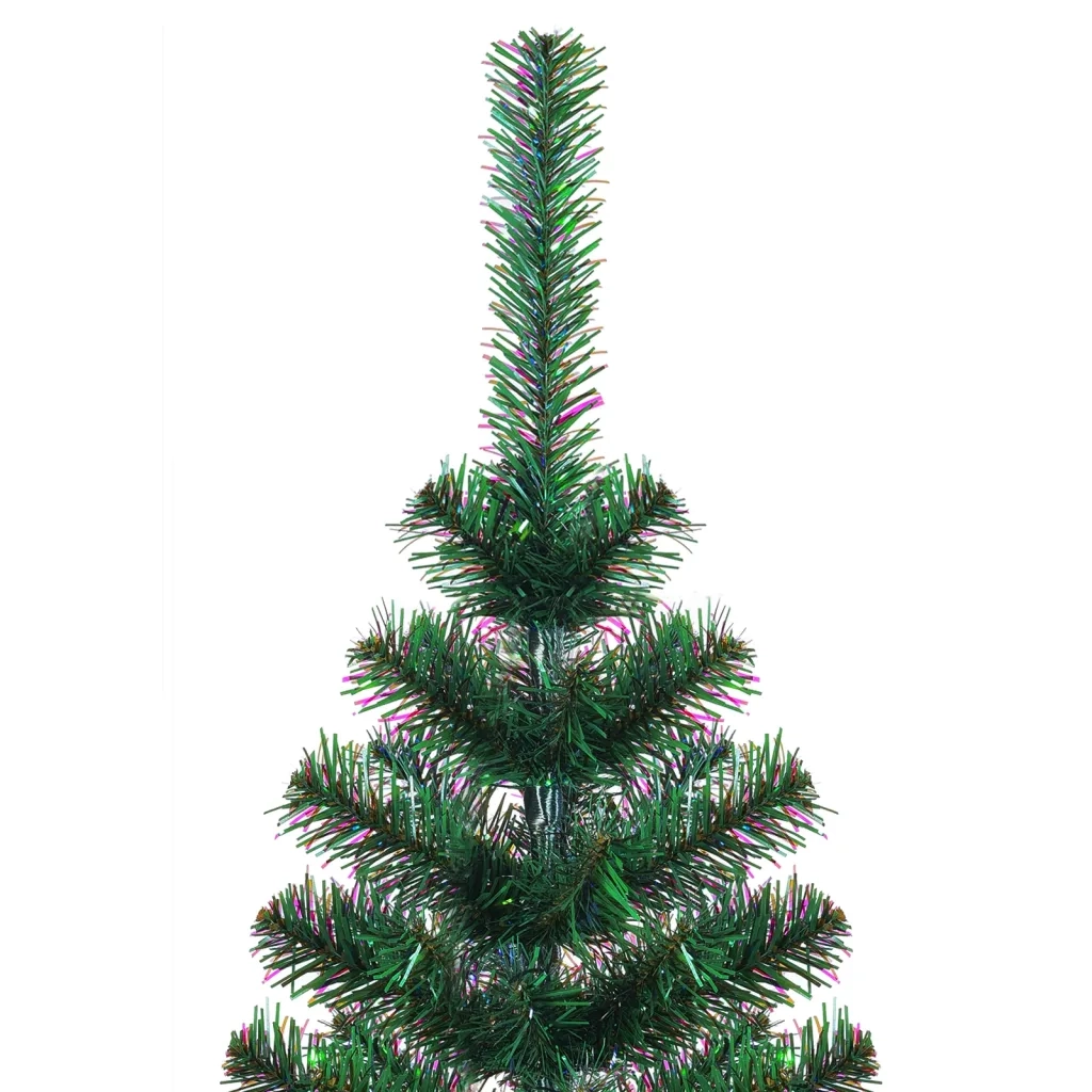 Albero di Natale Artificiale-Decorazioni natalizie Punte Iridescenti Verde 240 cm PVC