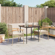 Set da Pranzo da Giardino 3 pz con Cuscini Beige in Polyrattancod mxl 92432