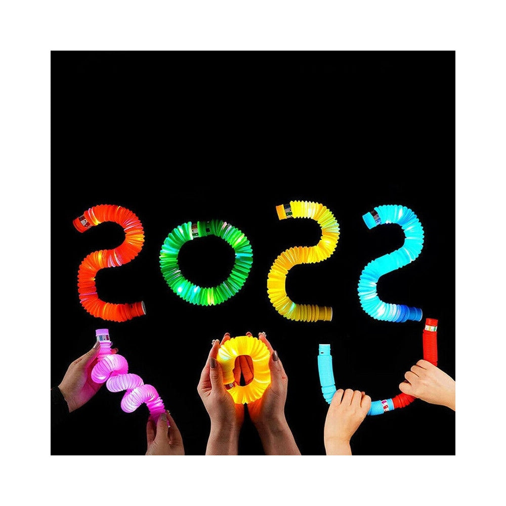 Trade Shop - Tubo Luminoso A Led Pop Antistress Giocattolo Sensoriale Per Bambini Stretch -      -12 Pezzi -