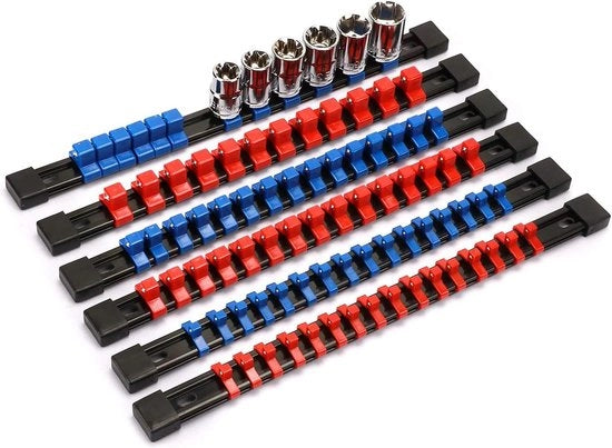 Organizzatore di socket in ABS - 1/4 pollici 3/8 pollici 1/2 pollici - alta qualità - blu e rosso - contenitori di socket - guide di socket