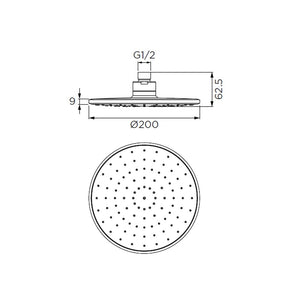 Soffione serie windjet tondo, cromato ad un getto
