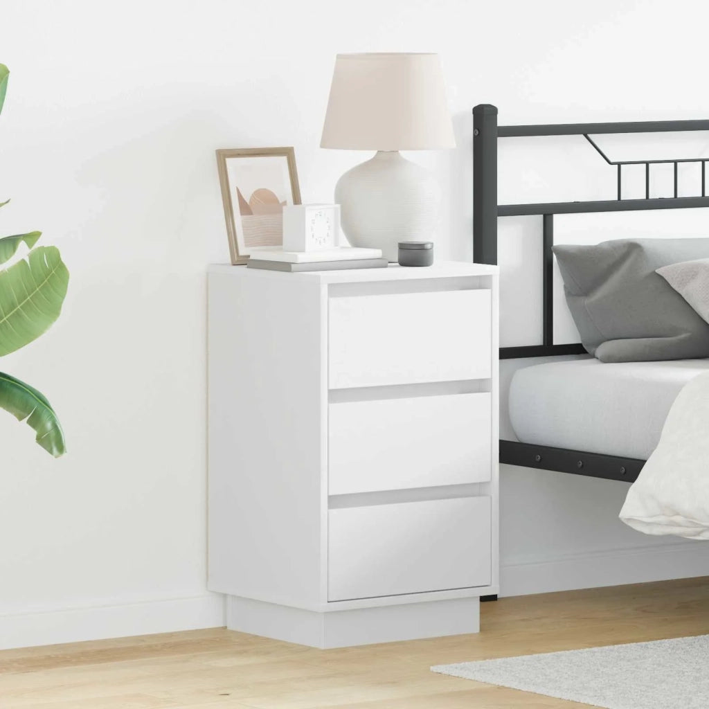 Comodino | Armadio da Notte | Mobiletto da notte Bianco 39 x 34,5 x 65 cm Legno multistrato