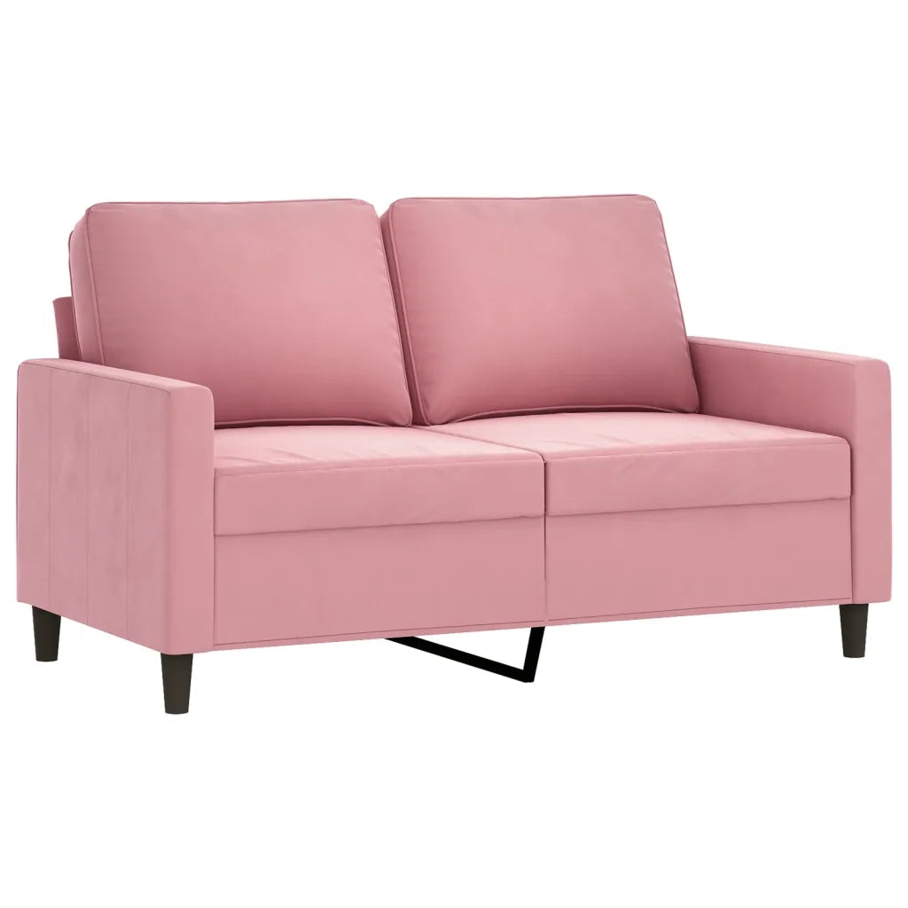 Set di Divani 3 pz con Cuscini rosa in Velluto