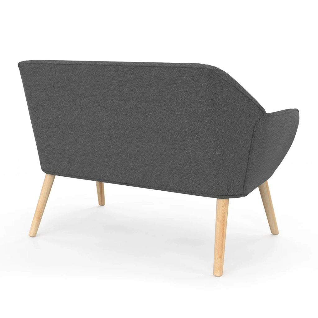 IDMarket - CASTILLE Divano scandinavo dritto a 2 posti in tessuto trapuntato grigio antracite