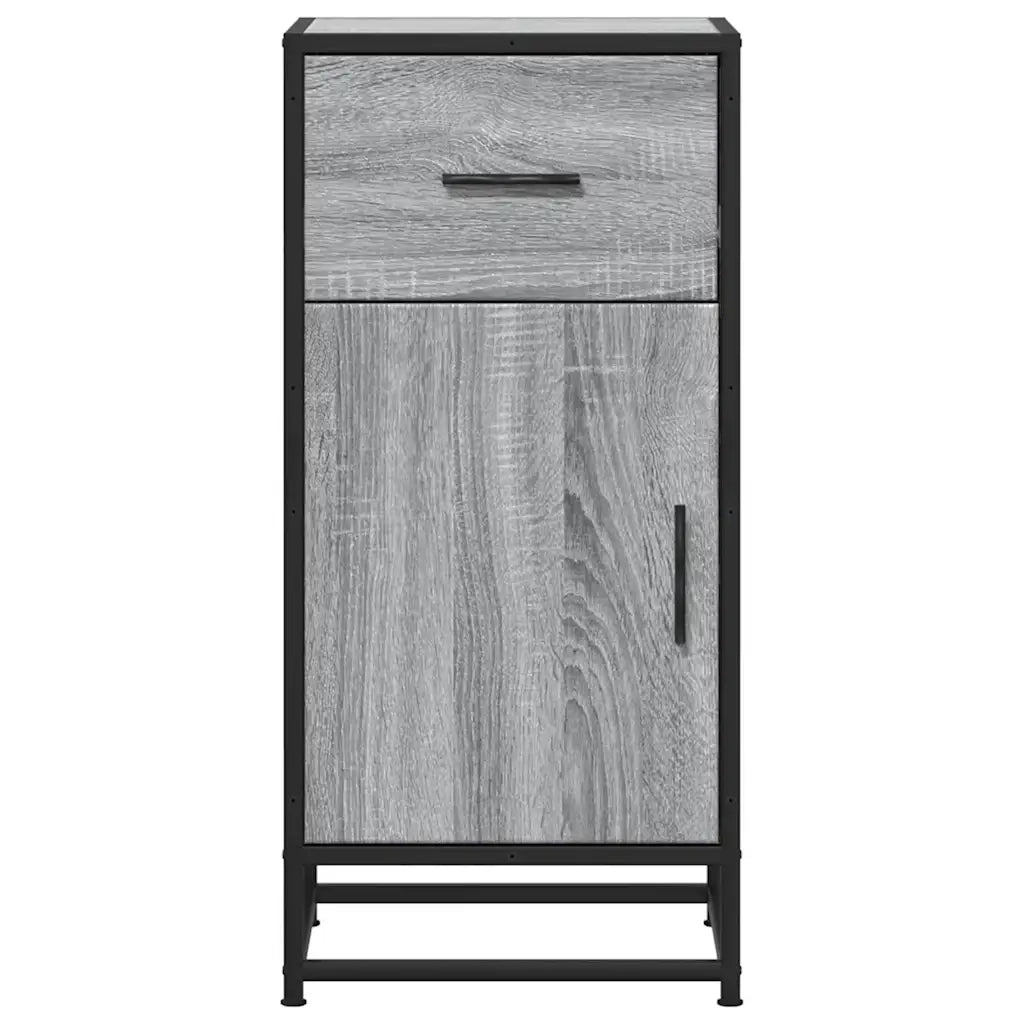 Credenza Grigio Sonoma 35,5x35x76 cm in Truciolato e Metallo 848962