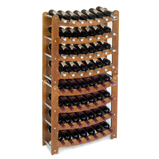 CANTINETTA - SOVRAPPONIBILE- IN LEGNO PORTA BOTTIGLIE VINO MODELLO SYRAH 28 BOTTIGLIE FINITURA NOCE L.75 x P.25 x H.75 100% FABBRICATO IN ITALIA