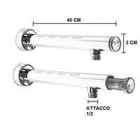 Braccio di sostegno doccia con filtro anti impurità da 40 cm, in ottone pesante