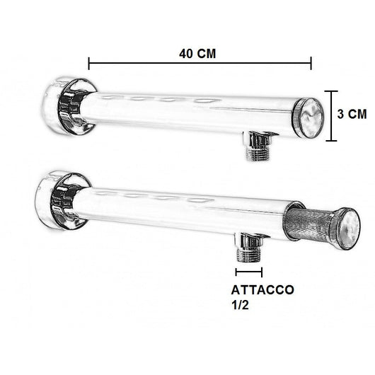 Braccio di sostegno doccia con filtro anti impurità da 40 cm, in ottone pesante