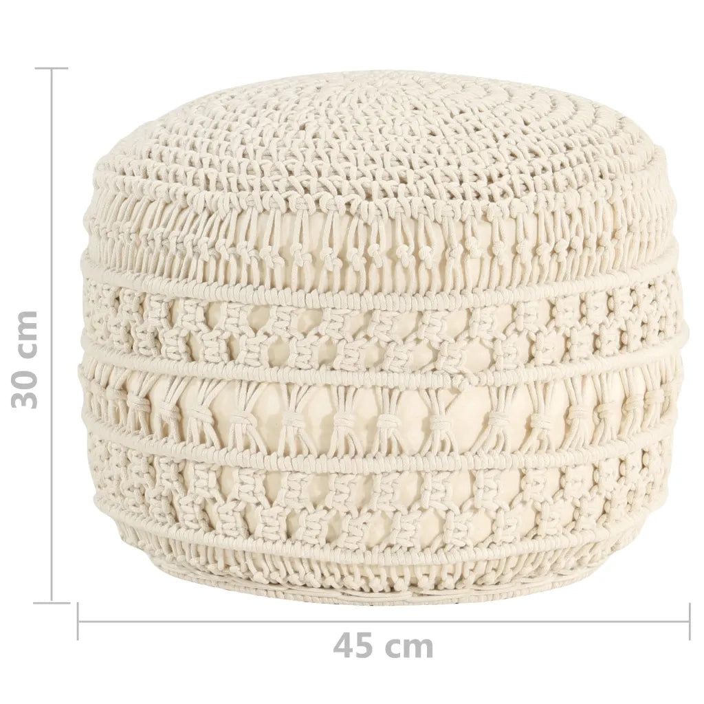 Pouf Lavorato a Mano in MacramÃ© 45x30 cm in Cotone  cod mxl 63456