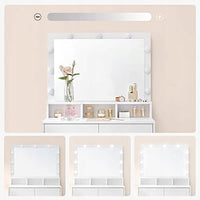 Toletta Valora bianca con specchio e luci a LED | Scandinavo