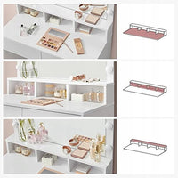 Toletta Valora bianca con specchio e luci a LED | Scandinavo