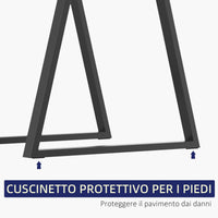 Set 2 Gambe per Tavolo Trapezoidali 70x5x72 cm con 6 Fori e 12 Viti in Acciaio Nero