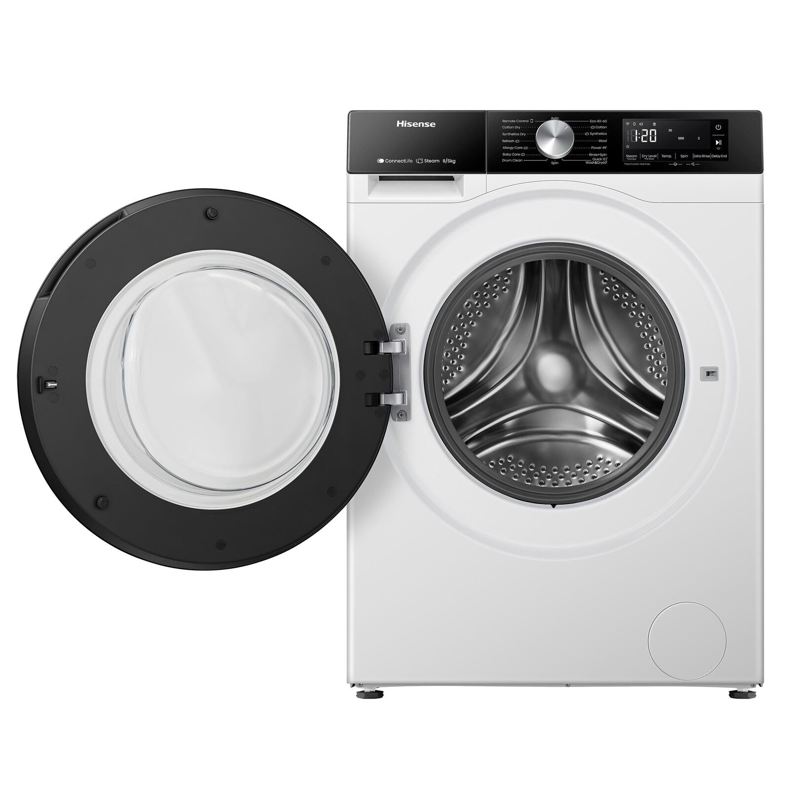 Hisense WD3S8043BW3 lavasciuga Libera installazione Caricamento frontale Bianco D