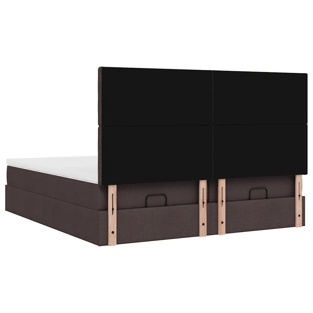 Struttura Letto Pouf con Materassi 200x200 cm in Tessuto 3314593
