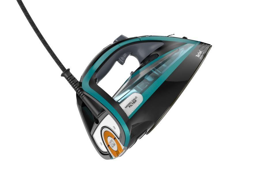 Tefal Ultimate Pure FV9844 Ferro da stiro a secco e a vapore Piastra Durilium Autoclean 3200 W Nero, Blu