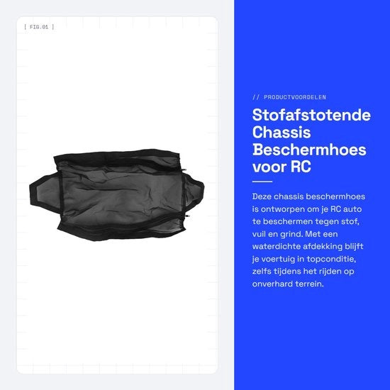 Chassis Stoffa-Resistente Copertura - Copertura Impermeabile - Protezione per Auto RC - Copertura Ventilata - Facile da Utilizzare - Disegno a Reticolo Nero - Stoffa-Protettiva