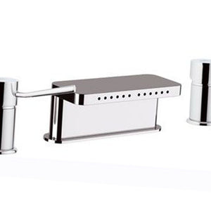 Rubinetto bordo vascacon deviatore, bocca con effetto multigetto e doccetta - serie minimal