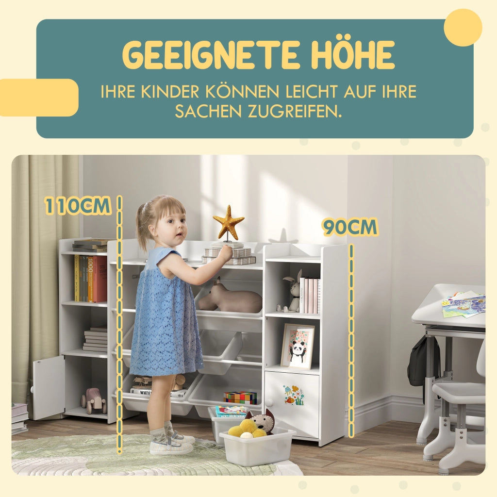 Libreria per bambini con scatole ¨C zephmum ¨C bianco 80x30x40