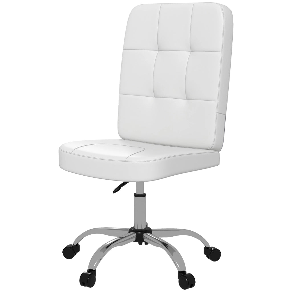 Sedia da Ufficio Girevole in Similpelle ¨C zephmum ¨C Bianco 45x59x90-100 cm