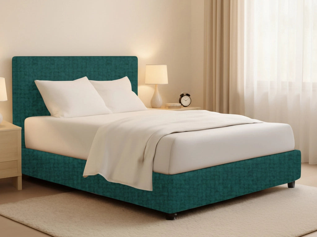 Gosport, Letto Piazza e Mezza Sfoderabile Made in Italy, Verde Petrolio