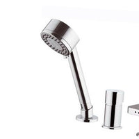 Rubinetto bordo vascacon deviatore, bocca con effetto multigetto e doccetta - serie minimal