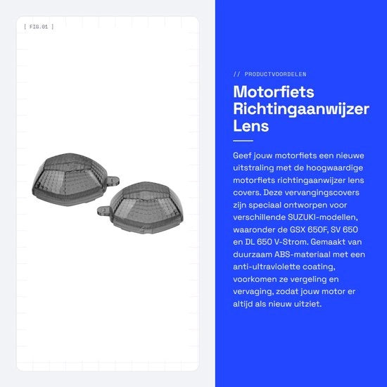 Indicatore per motocicletta - Adatto per GSX 650F/SV 650 N/S - Alta qualità ABS - Alta trasmissione luminosa - Rivestimento anti-UV - Resistente allo shock - Modello di sostituzione per lenti di indicatore