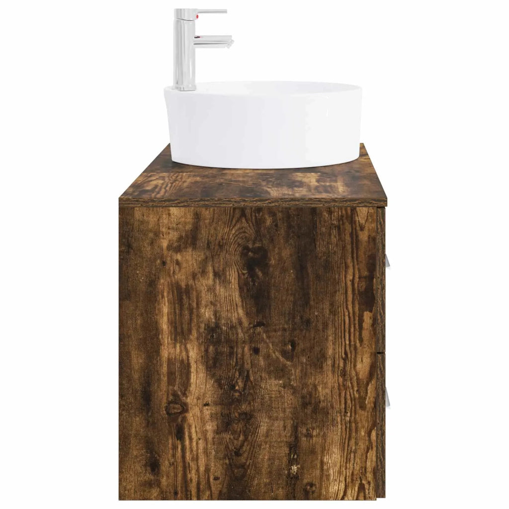 Set di mobili per il bagno 2 pz Rovere Fumo 3403988
