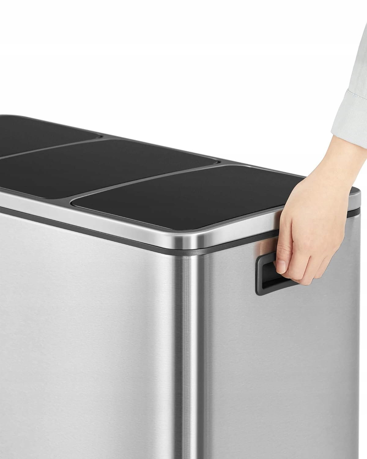 Cestino triplo VALORA per la raccolta differenziata, argento, 54 l LTB54NL