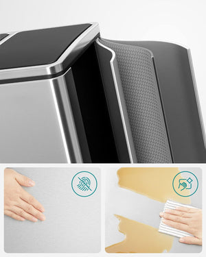 Cestino triplo VALORA per la raccolta differenziata, argento, 54 l LTB54NL