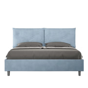 Letto imbottito Matrimoniale 160x210 cm Appia - Senza rete,Microfibra,Azzurro
